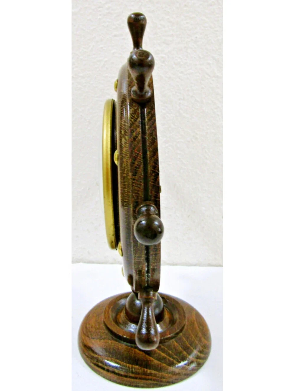 Vintage German Animated Mechanical Ship's Wheel Dutch Windmill Table Clock